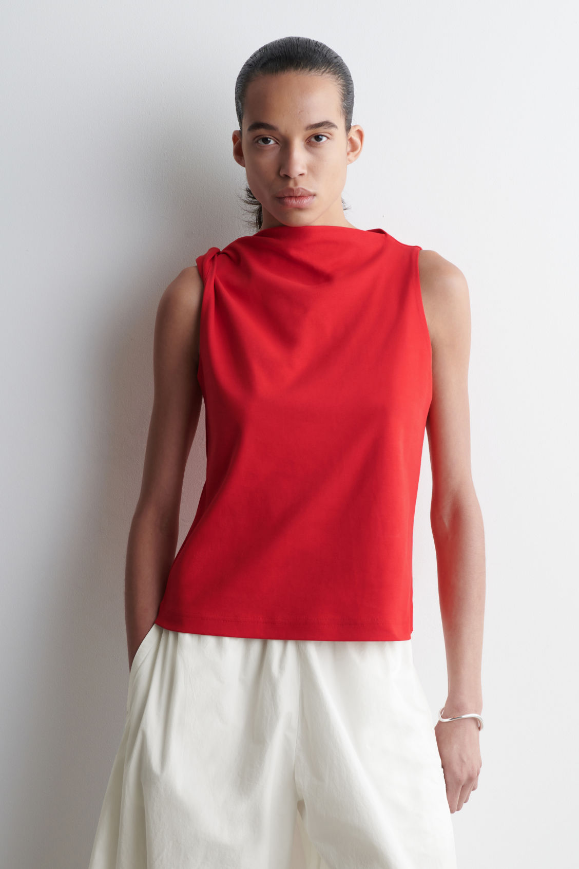 Twist-Detail Cotton Top