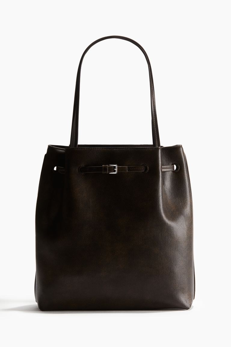 Belt-Detail Coated Shopper