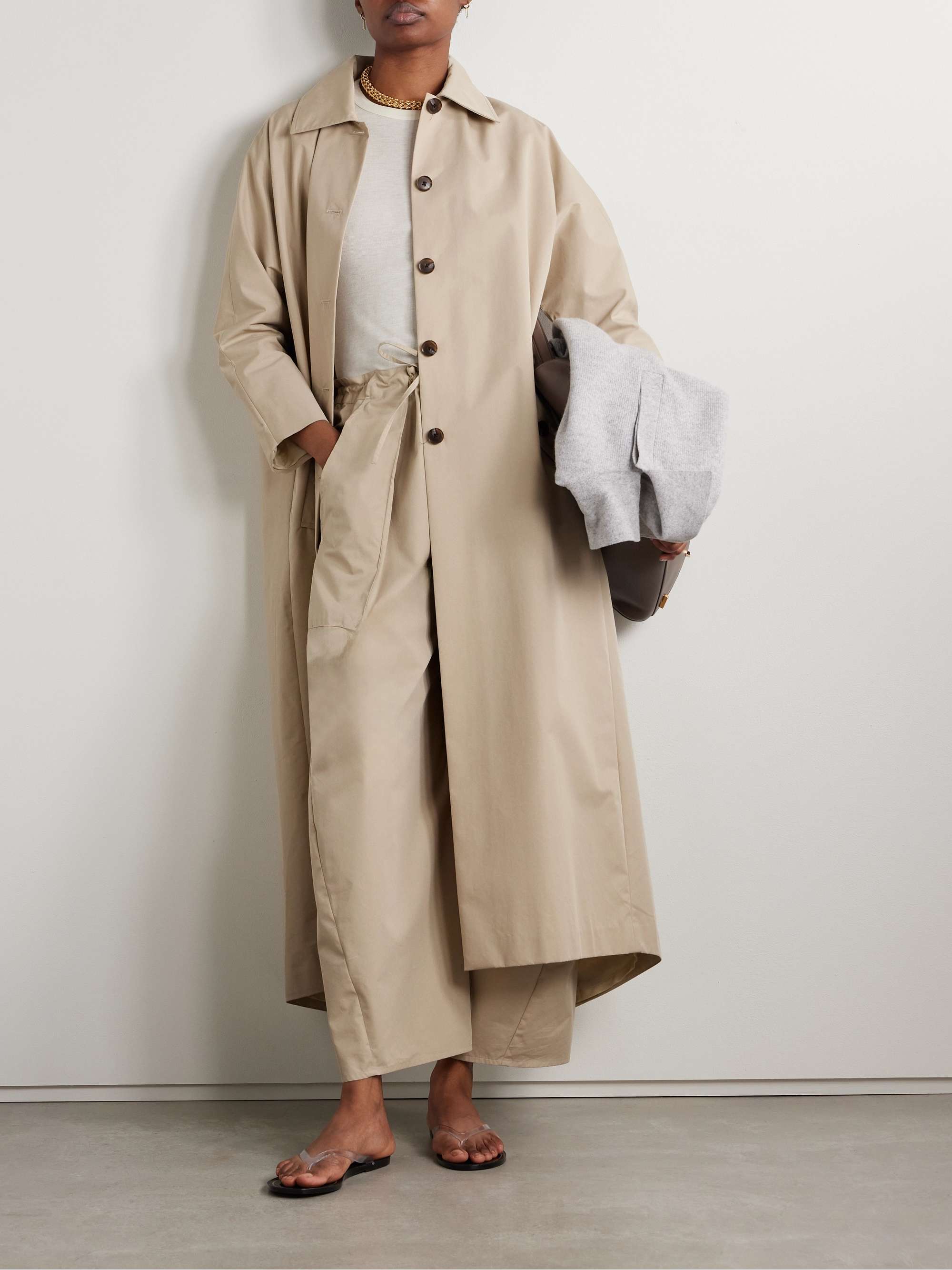 Tavi Pleated Cotton-Blend Twill Trench Coat