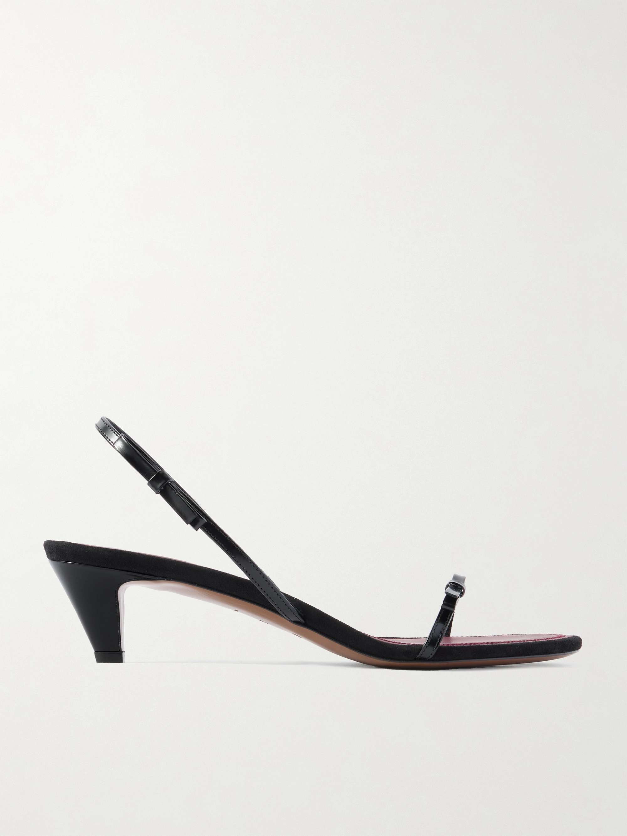 Diwo Bow-Embellished Patent-Leather Slingback Sandals