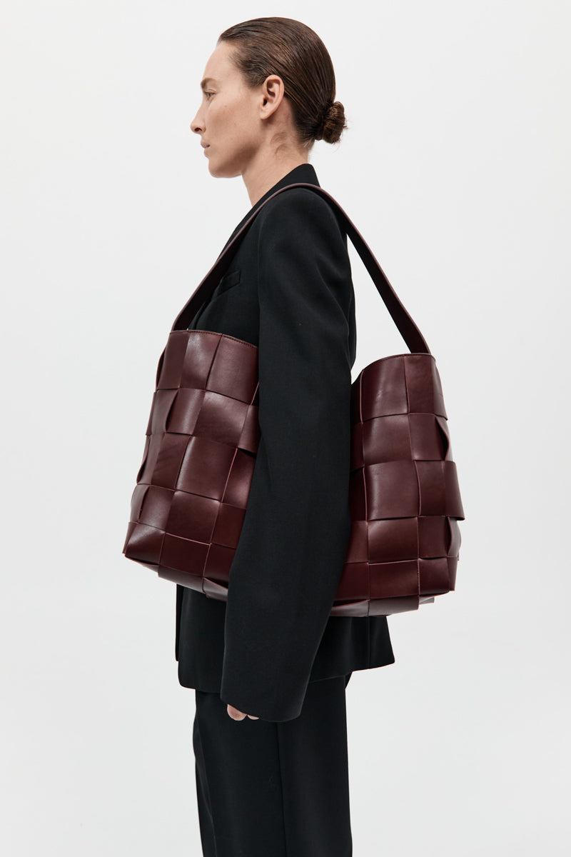 Woven Large Tote - Plum