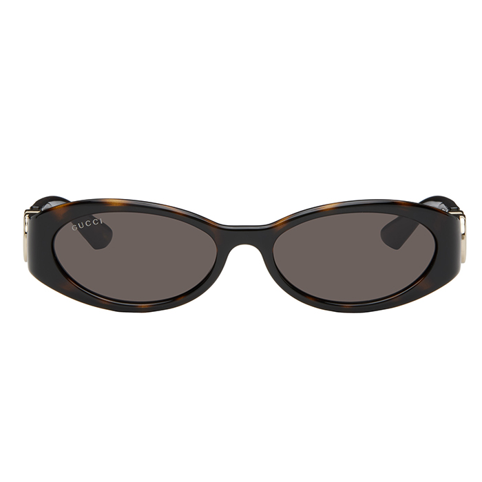 Gucci, Brown Oval Frame Sunglasses