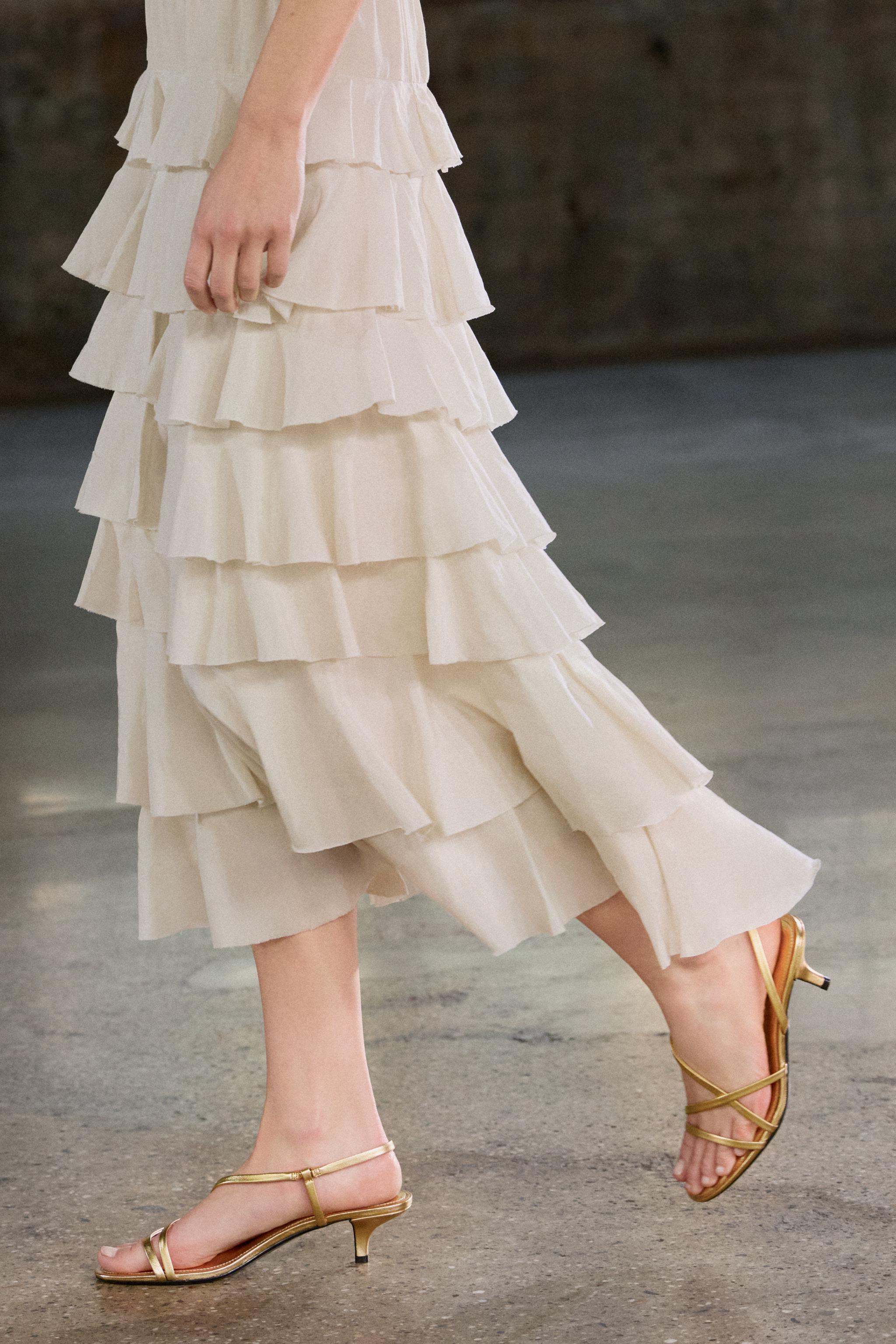 Leather Kitten Heel Sandals