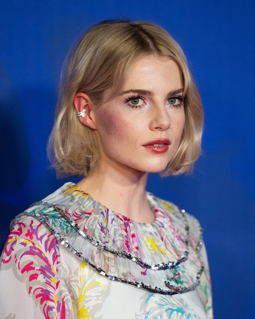 Lucy Boynton with draped bob