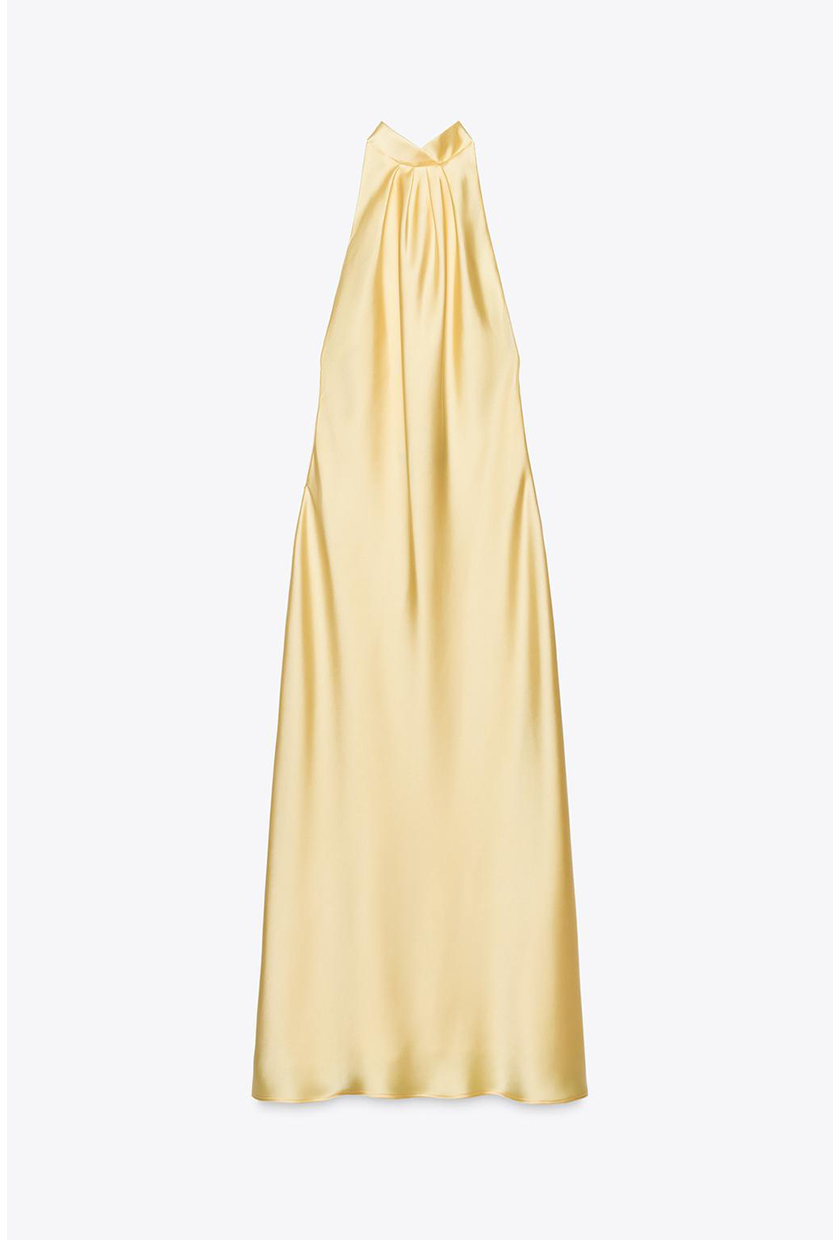 Satin Halter Midi Dress