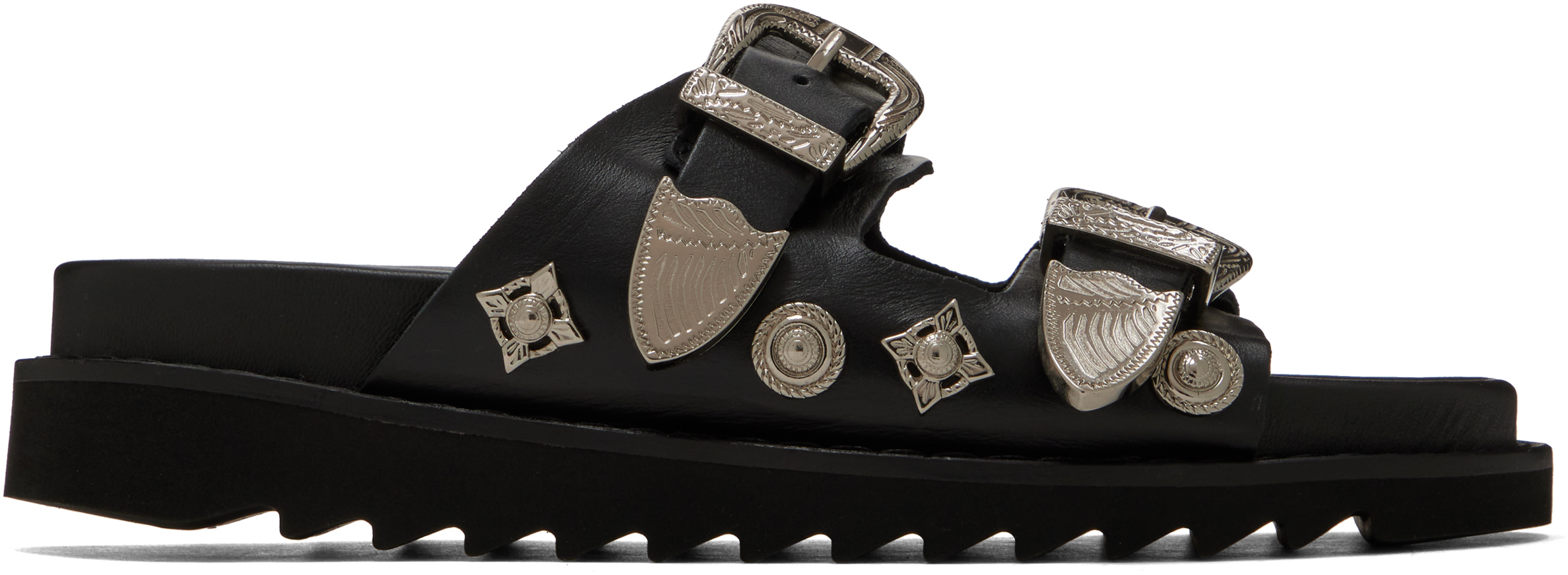 Black Buckle Sandals