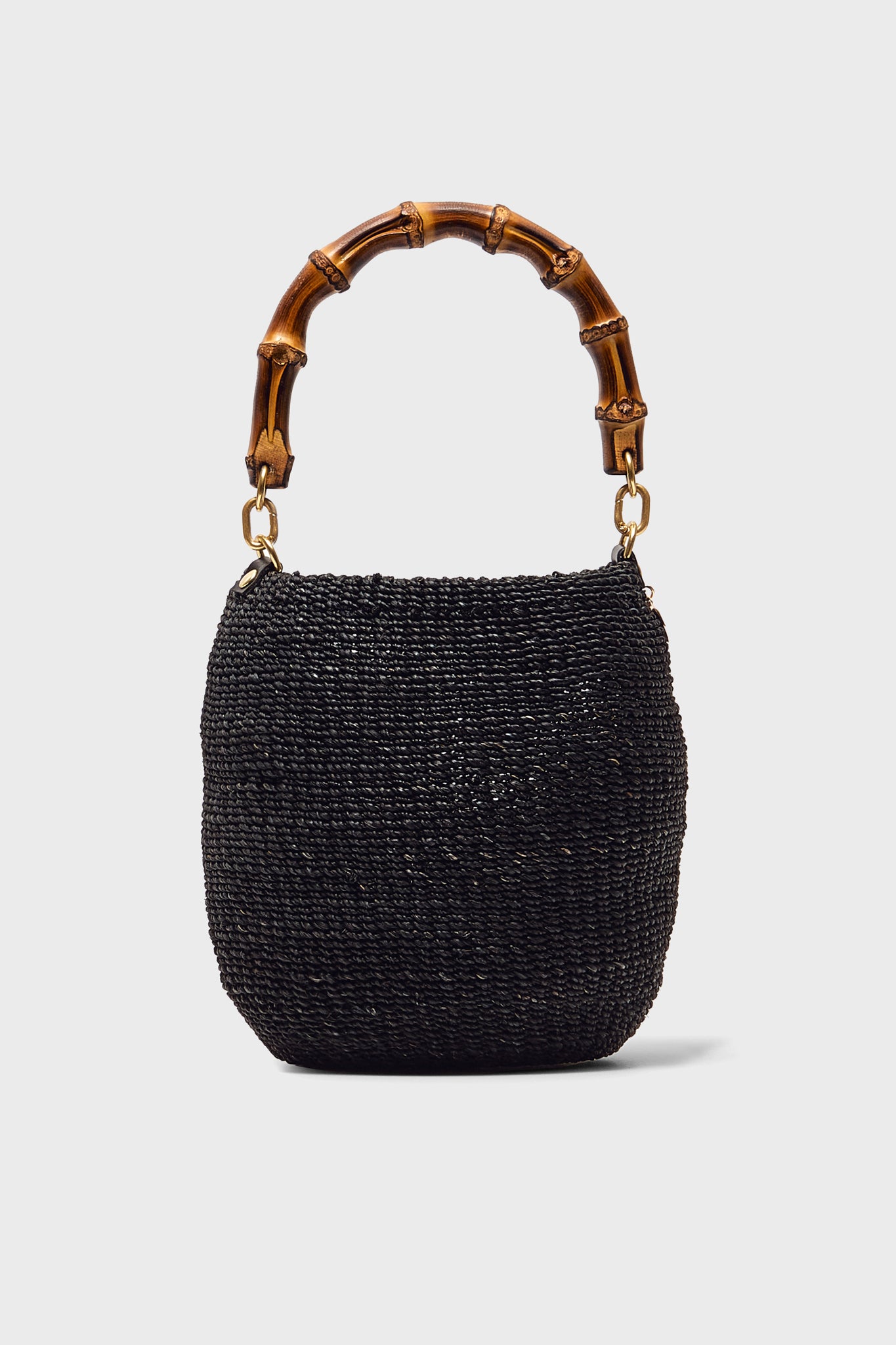 Black Pot De Miel Bag With Bamboo Handle