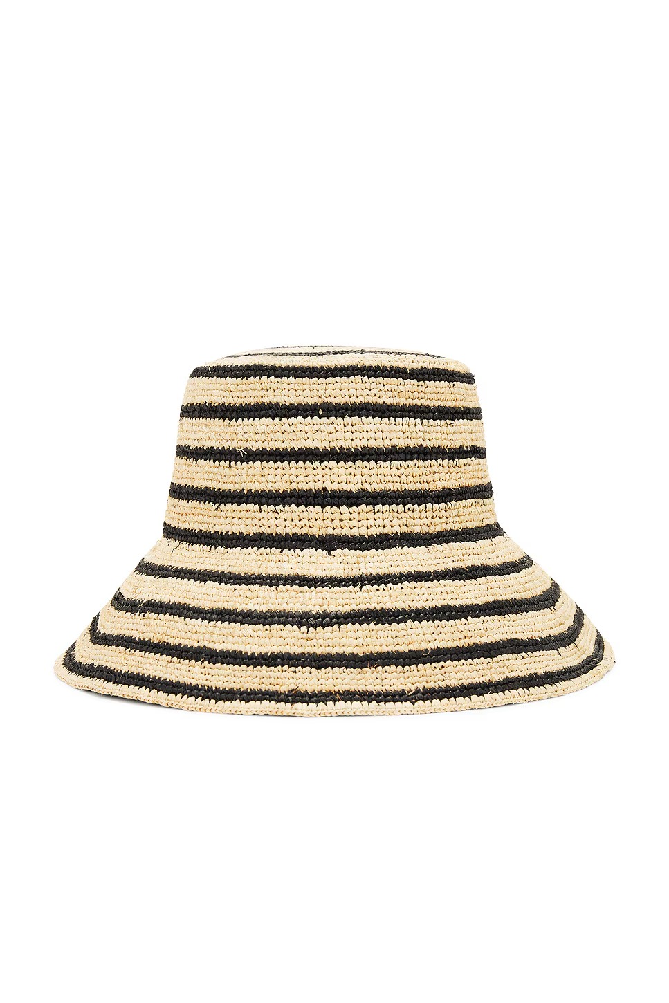 Striped raffia bucket hat 