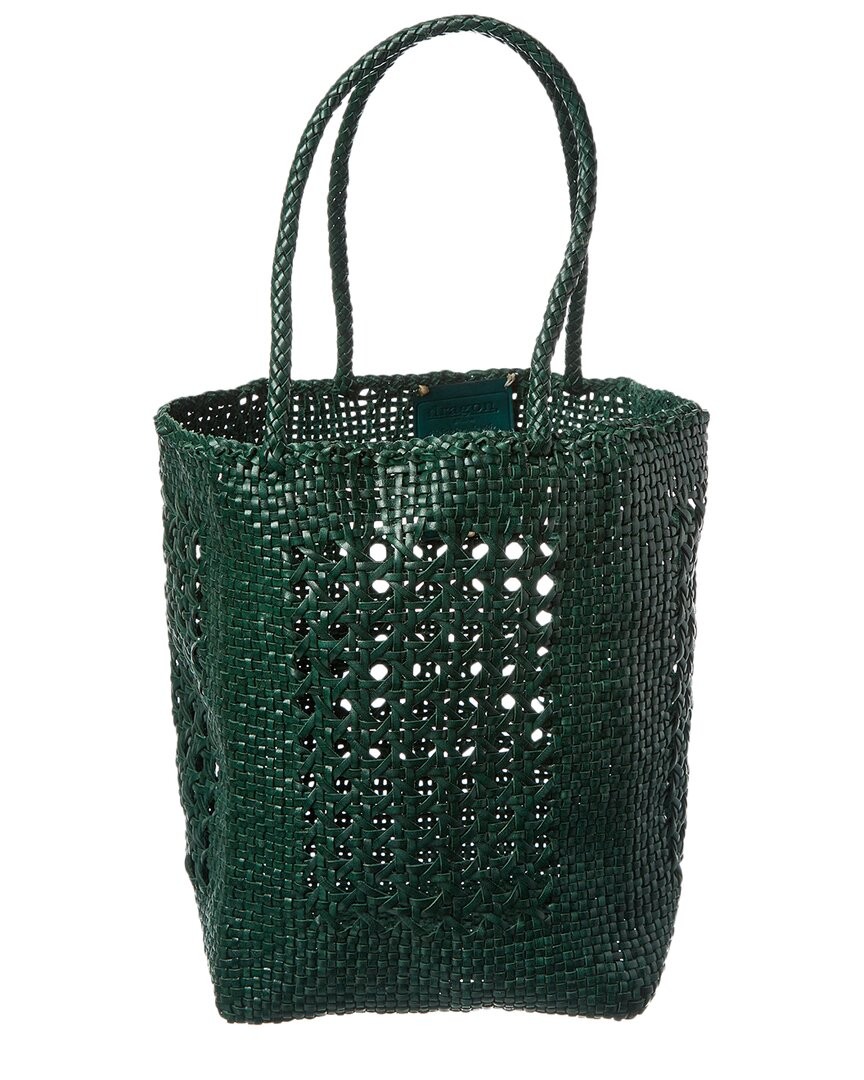 Dragon Diffusion Grace Cannage Woven Leather Tote Women's Green Ns