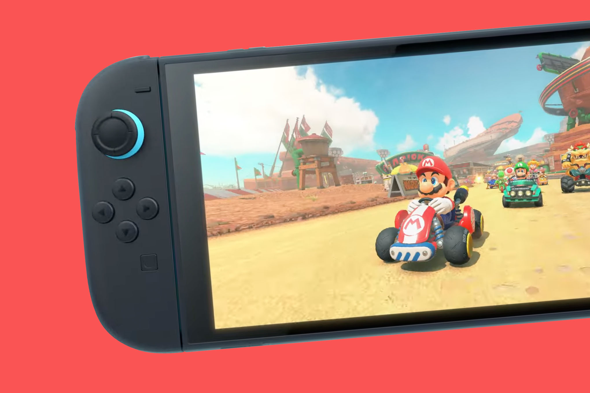 Image of new Mario Kart Nintendo Switch 2 controllers.