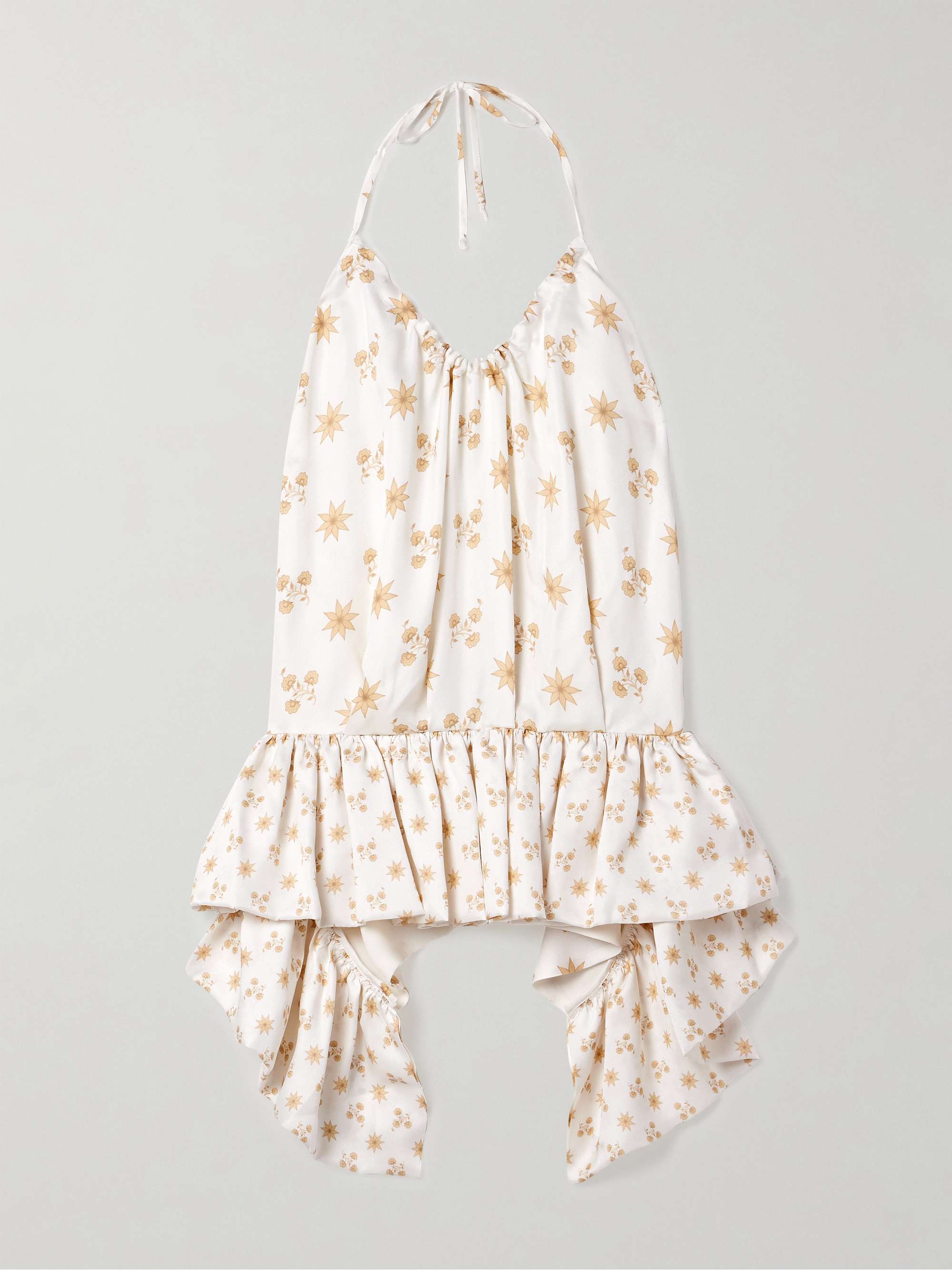 Tamara Floral-Print Crepe Peplum Halterneck Top