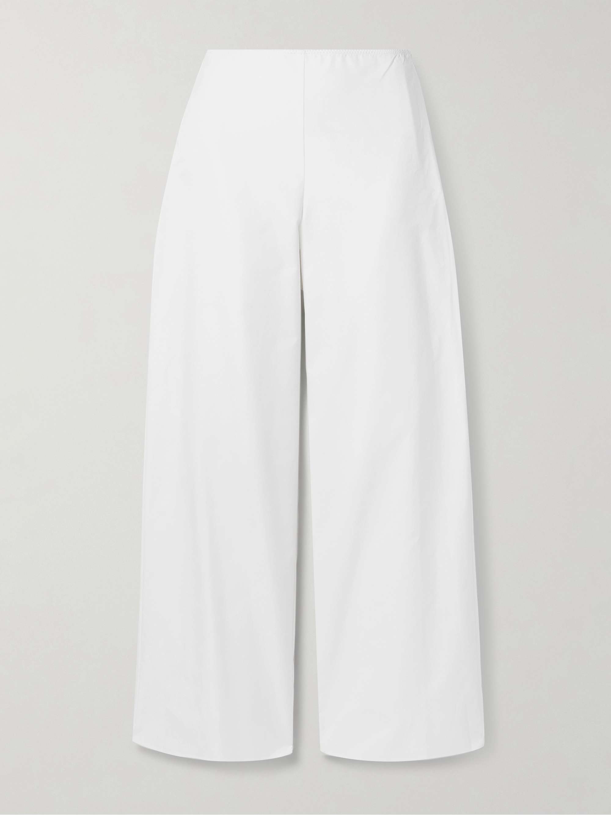 Cotton-Sateen Wide-Leg Pants