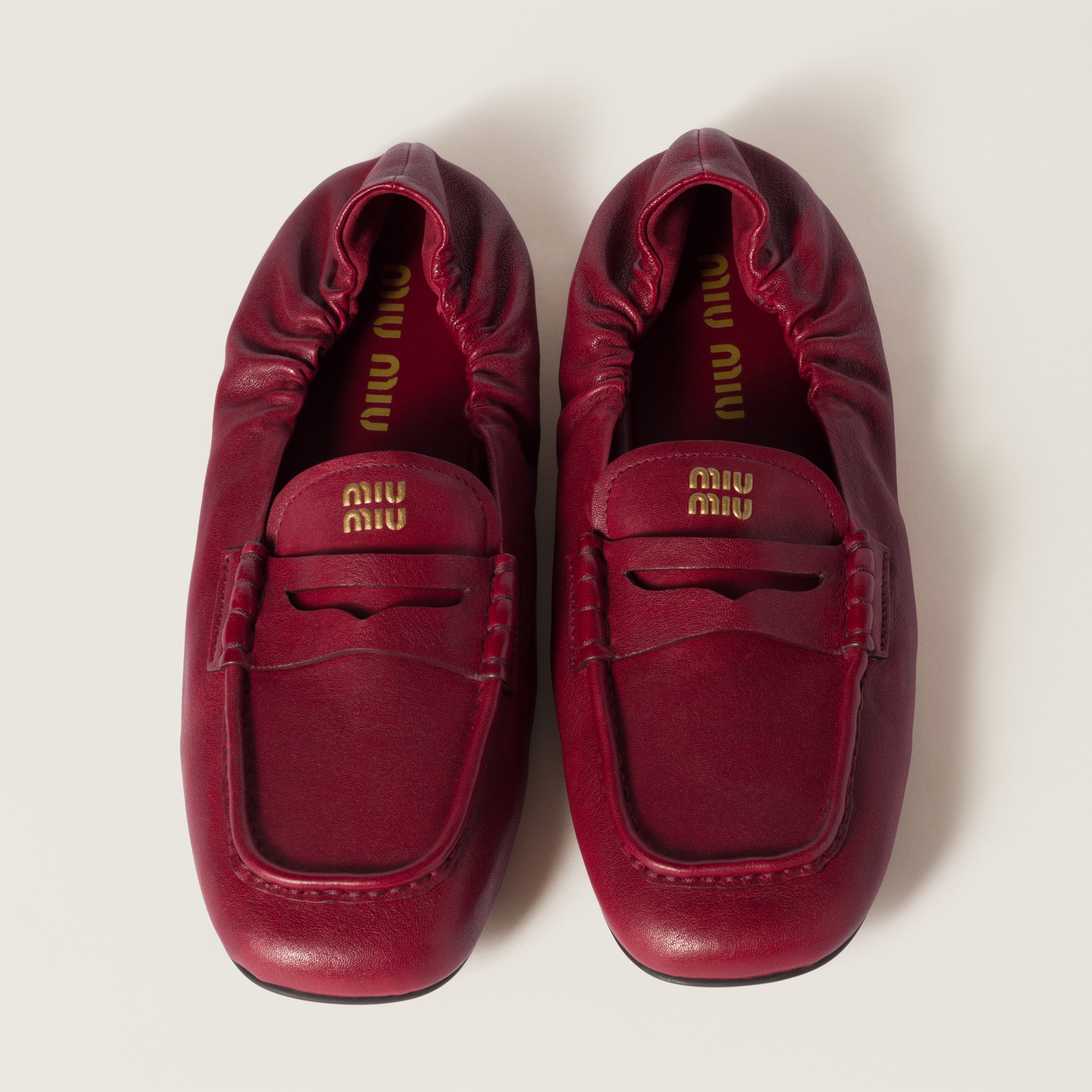 Ruches Nappa Leather Loafers