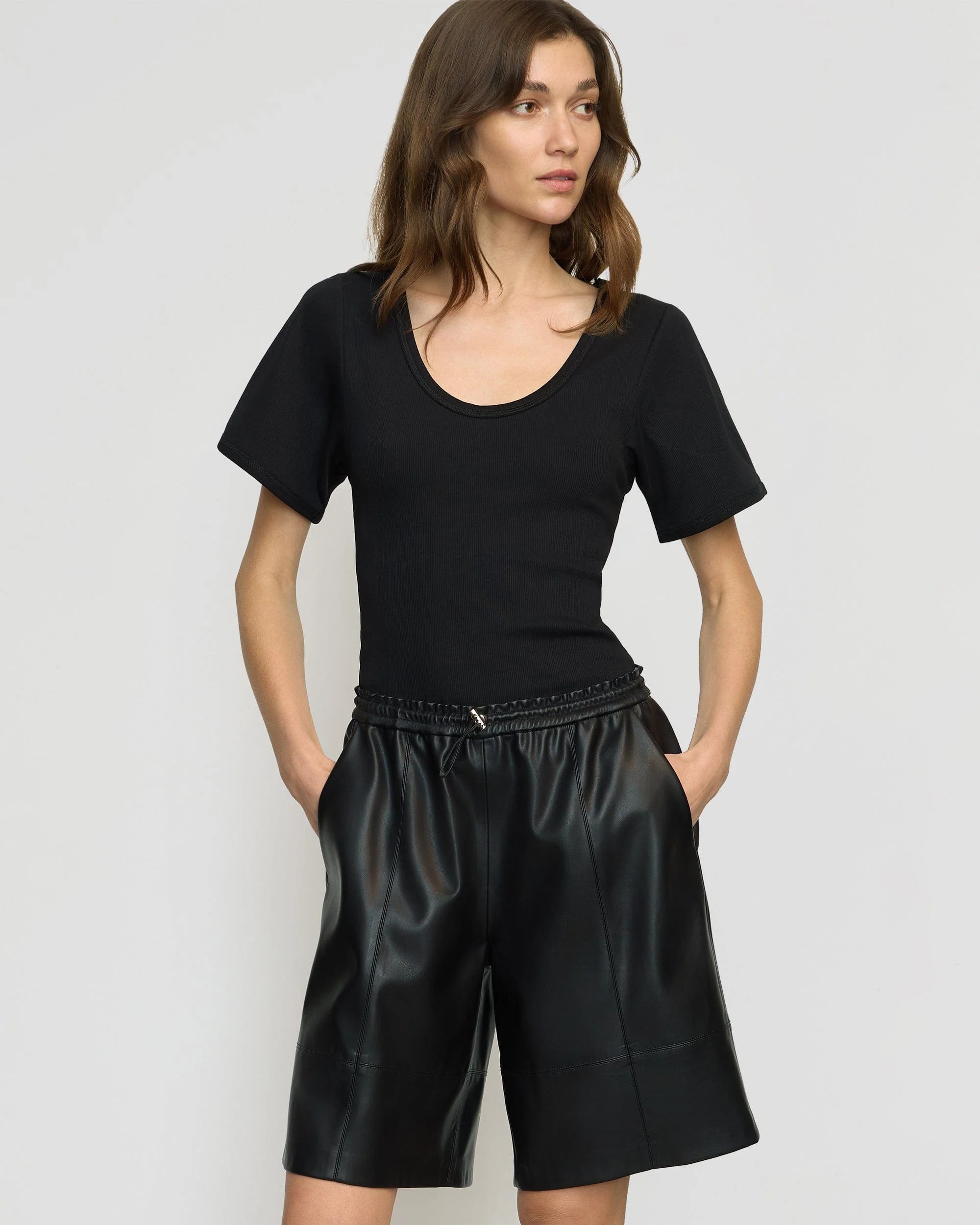 Liat Vegan Leather Bermuda Short