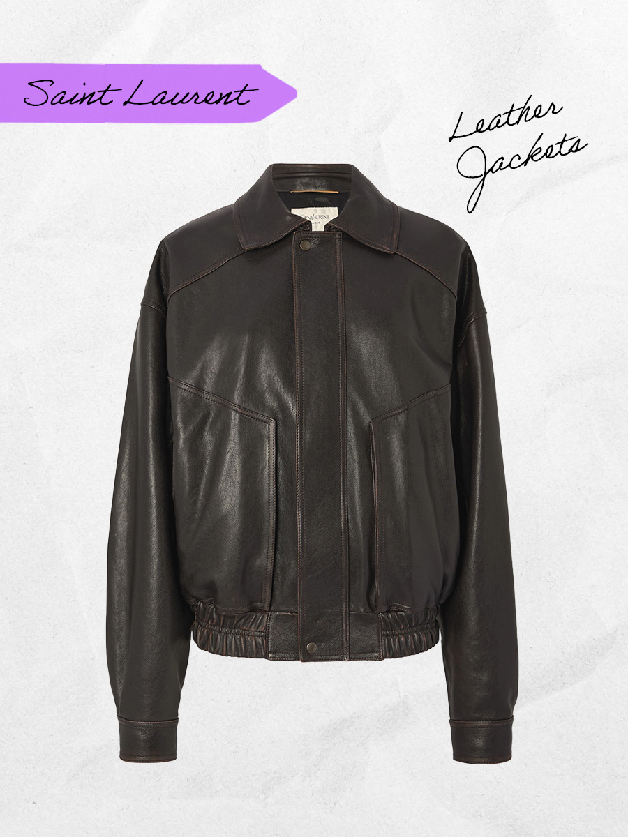 Saint Laurent leather bomber jacket