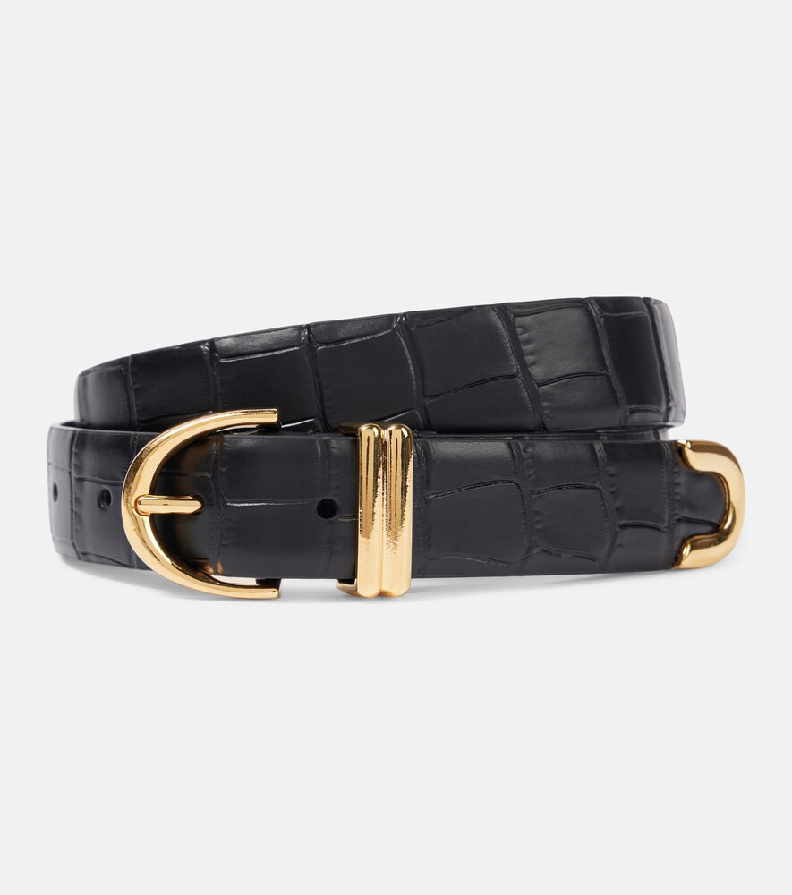 Bambi Croc-Effect Leather Belt