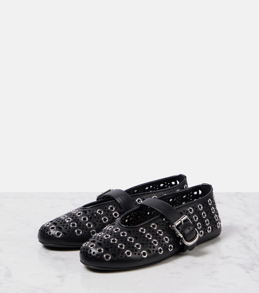 Vienne Embellished Leather Ballet Flats