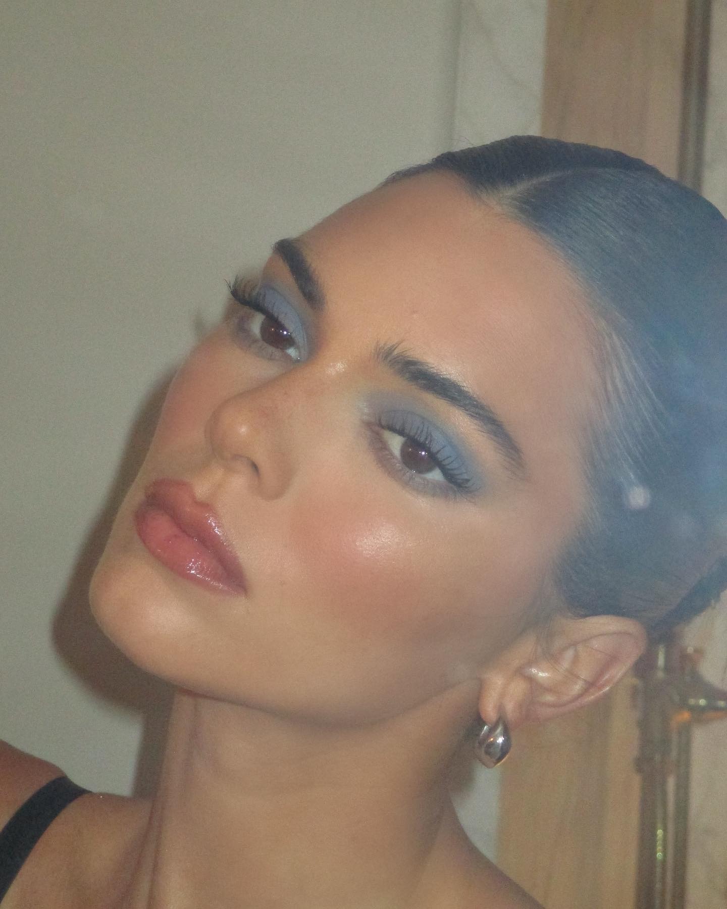 Kendall Jenner with blue eyeshadow