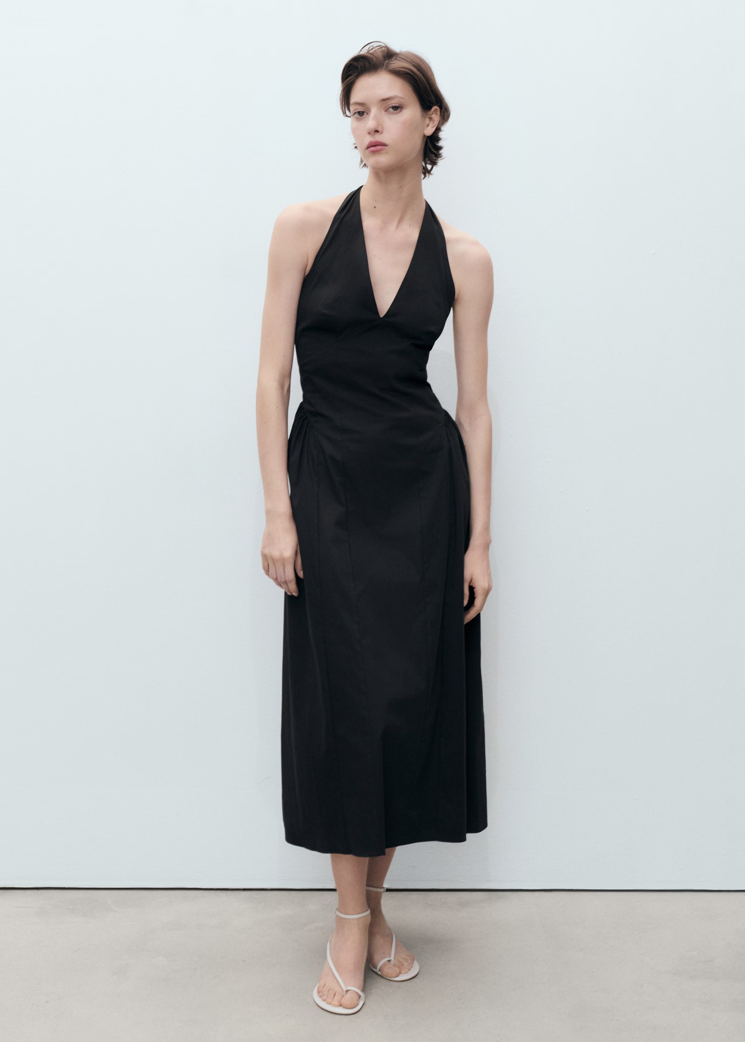 MANGO, Halter Neck Cotton Midi-Dress - Women | Mango Usa