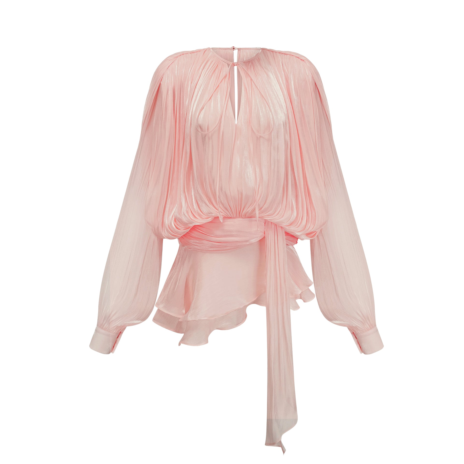 Eugénie Pink Fully Pleated Ruffled Mini Dress - Xs / Pink