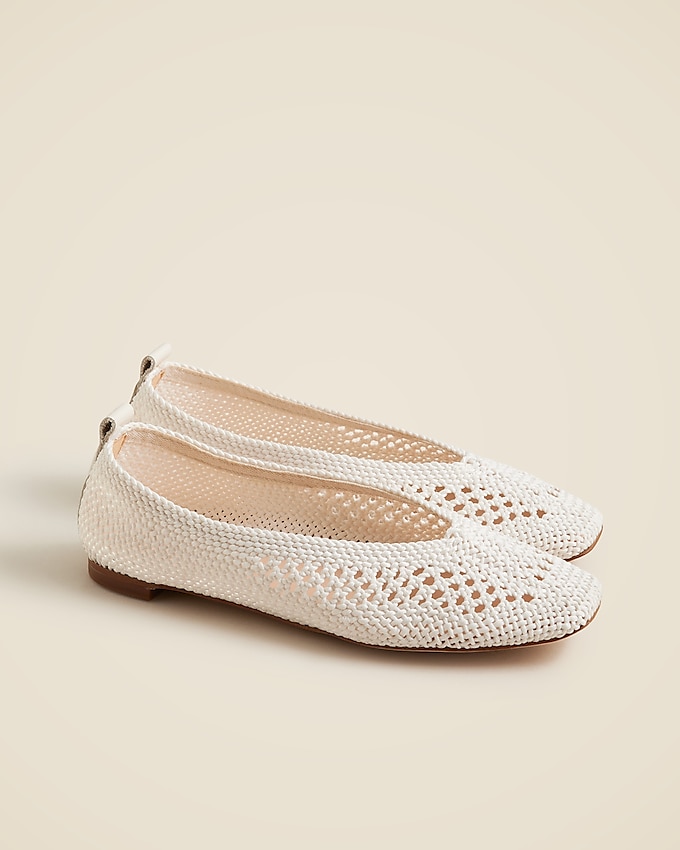 Square-Toe Crochet Ballet Flats
