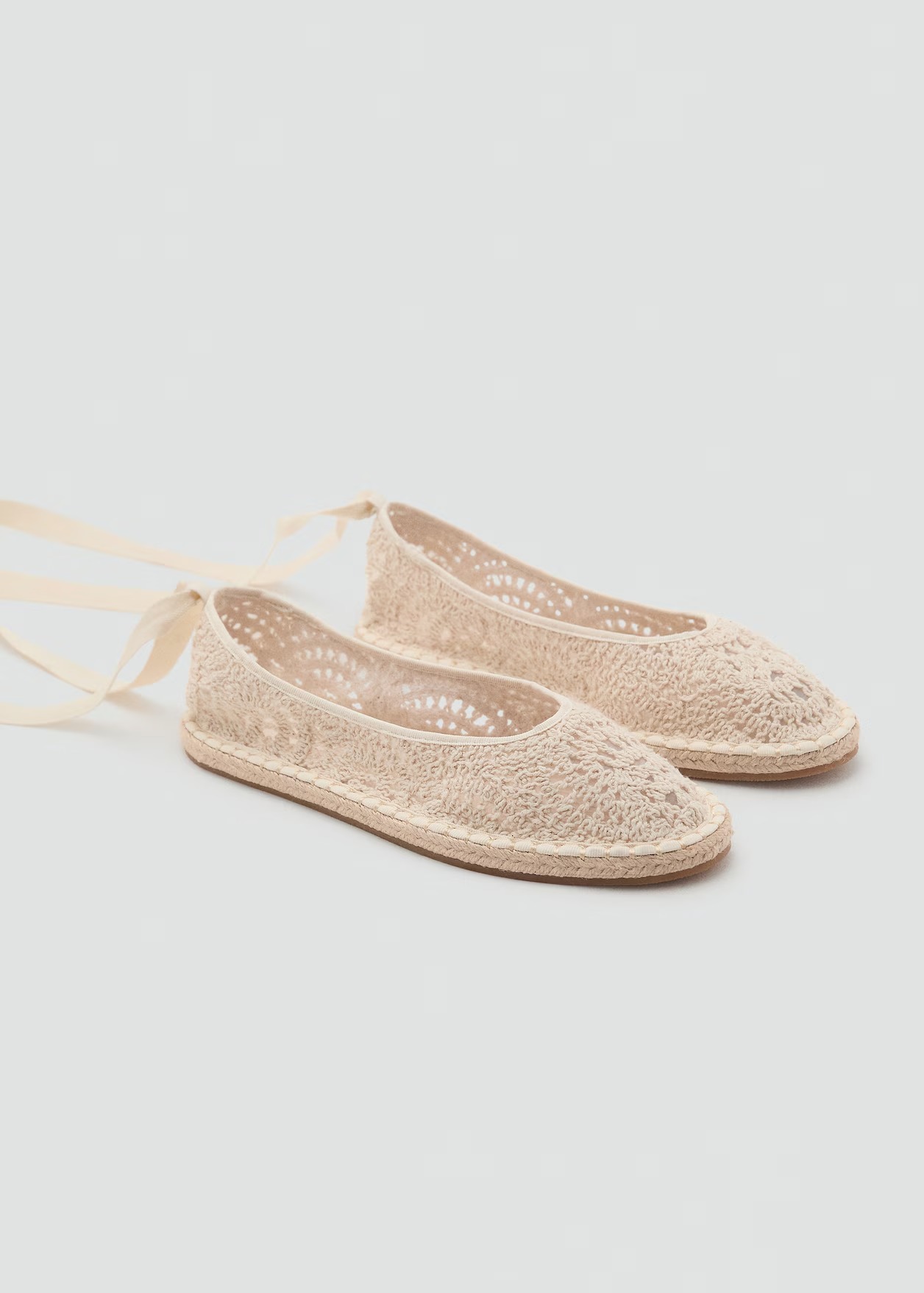 MANGO, Crochet Ballet Flats