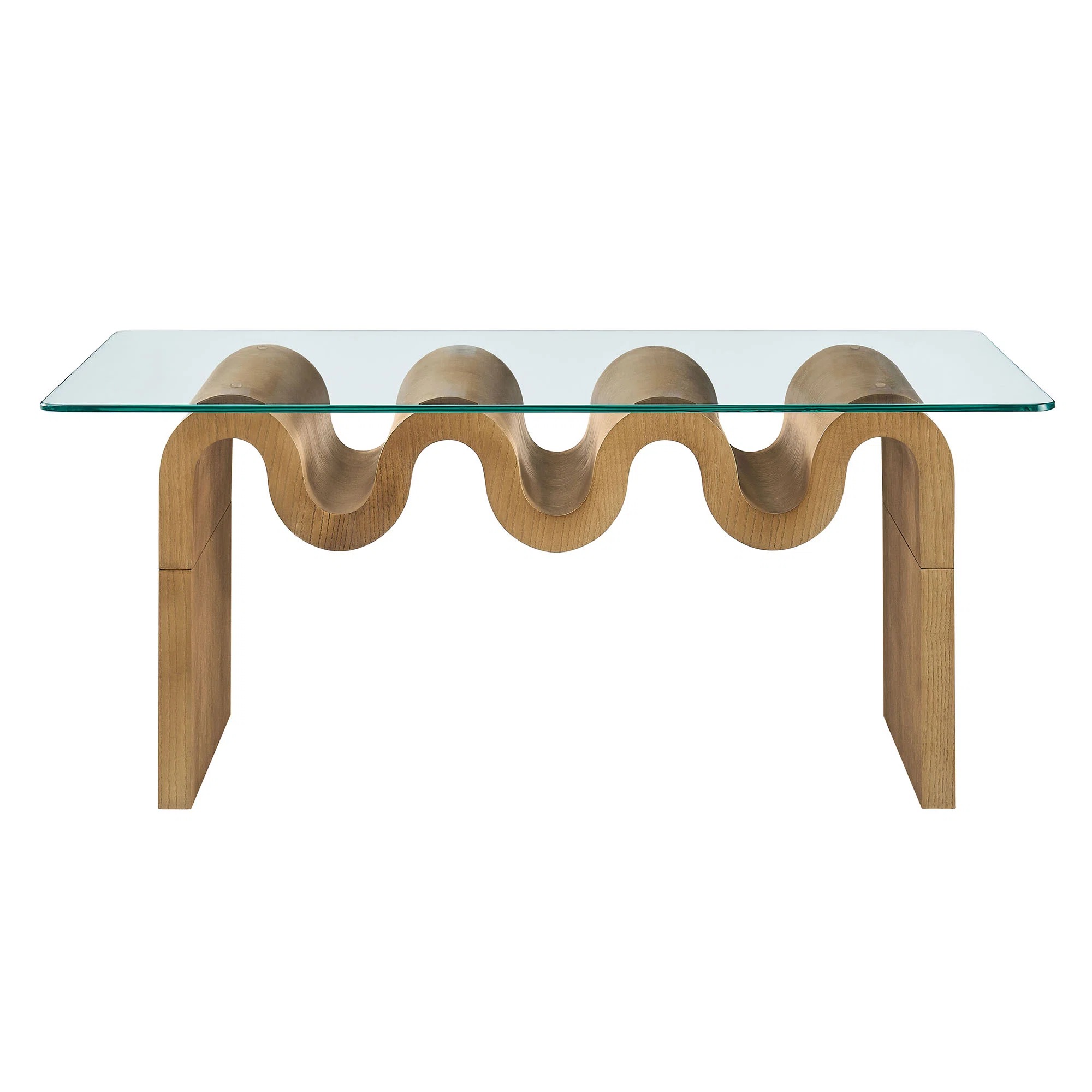 Wayfair, Modway Ondine Glass Top Coffee Table in Spiced Apple | Wayfair