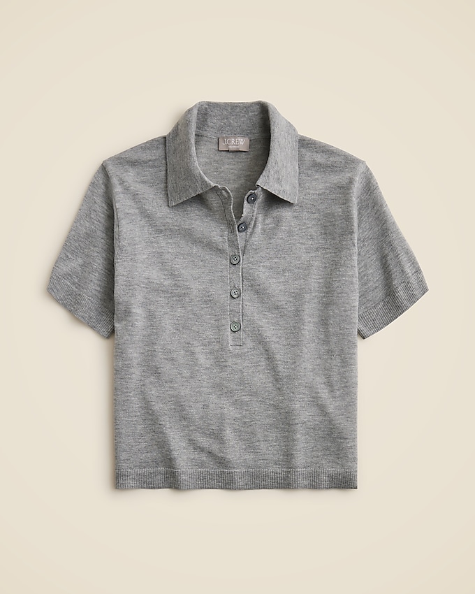 Featherweight Cashmere Short-Sleeve Sweater-Polo