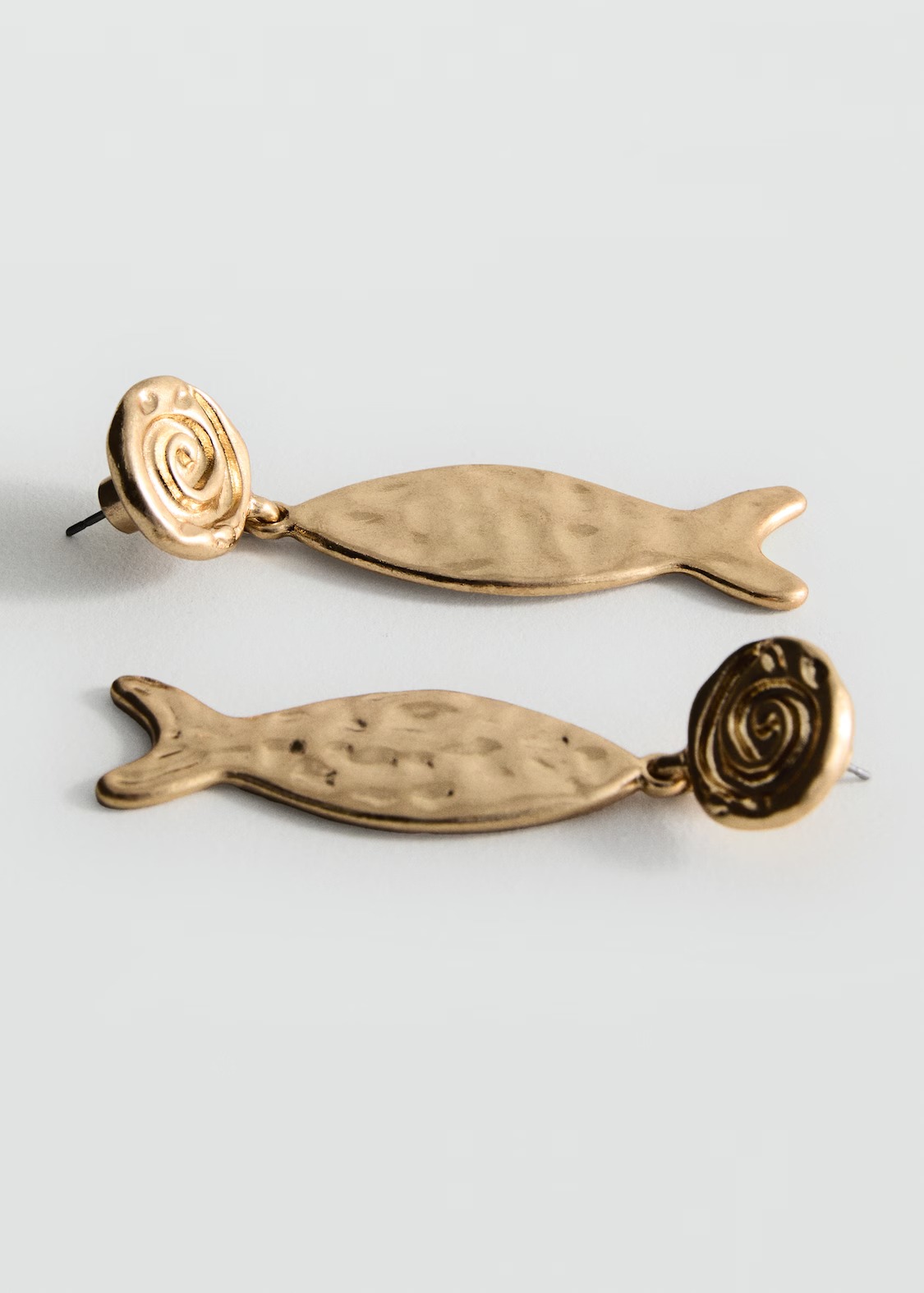 MANGO, Textured Fish Earrings