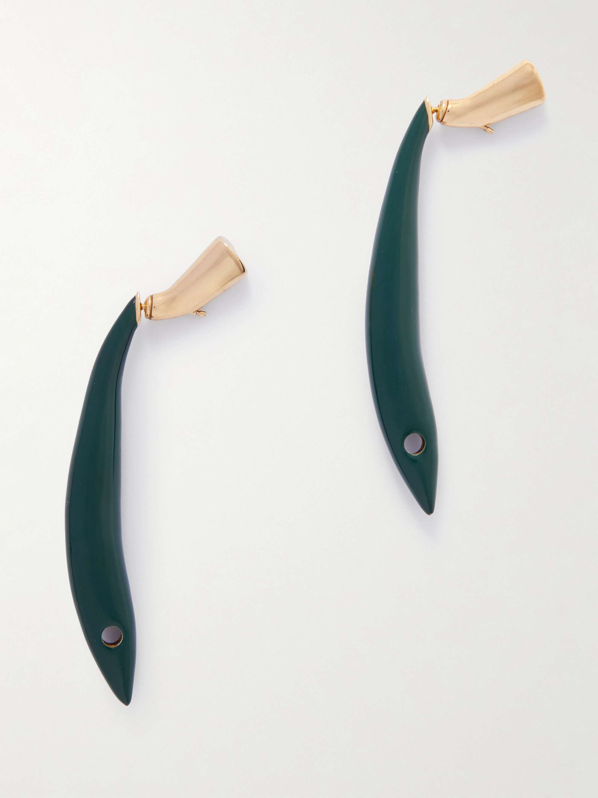Sardine Gold-Tone Enamel Earrings