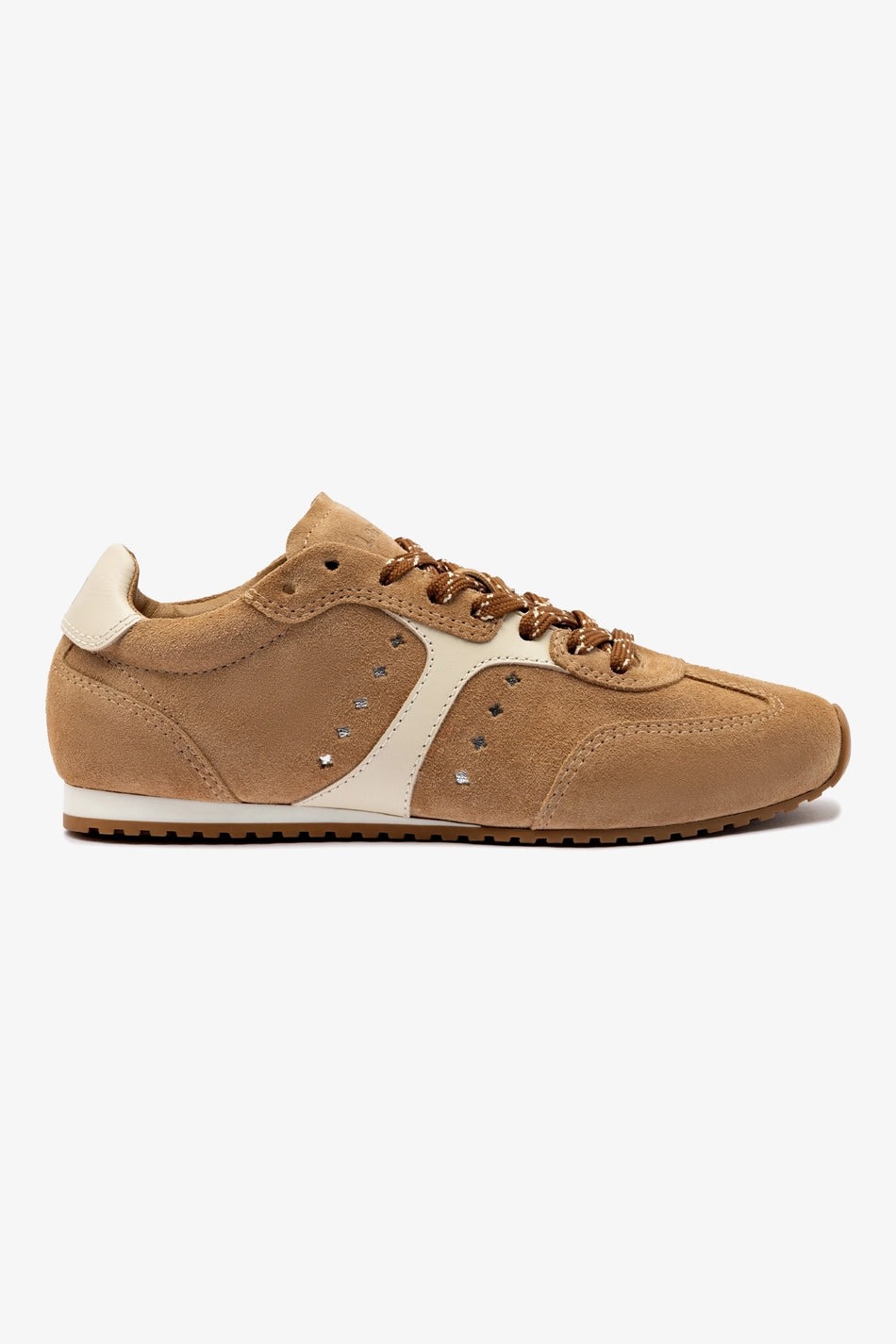 Larroudé, Stella Sneaker in Peanut Suede