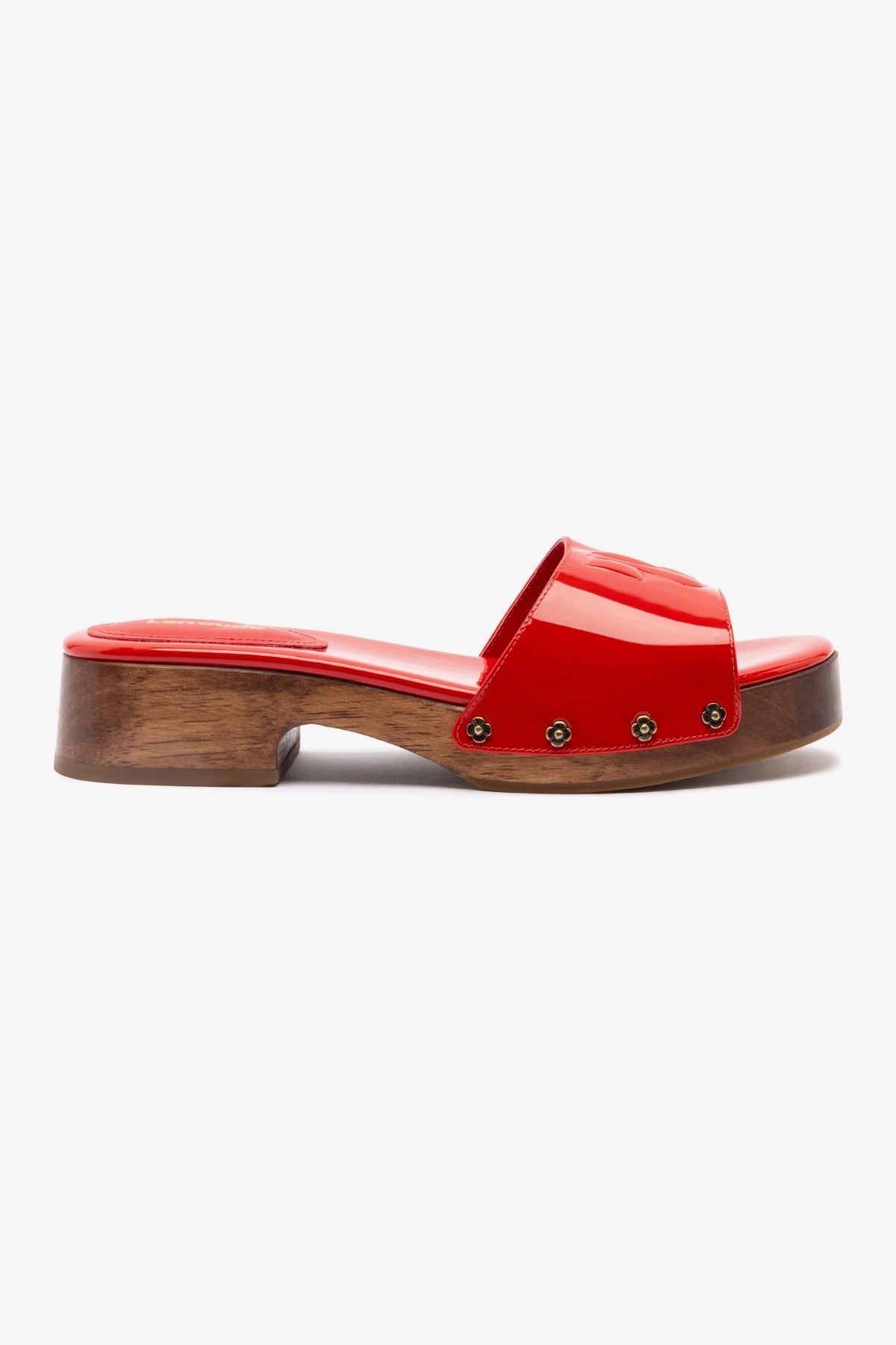Larroudé, Zuzi Mule in Scarlet Patent Leather