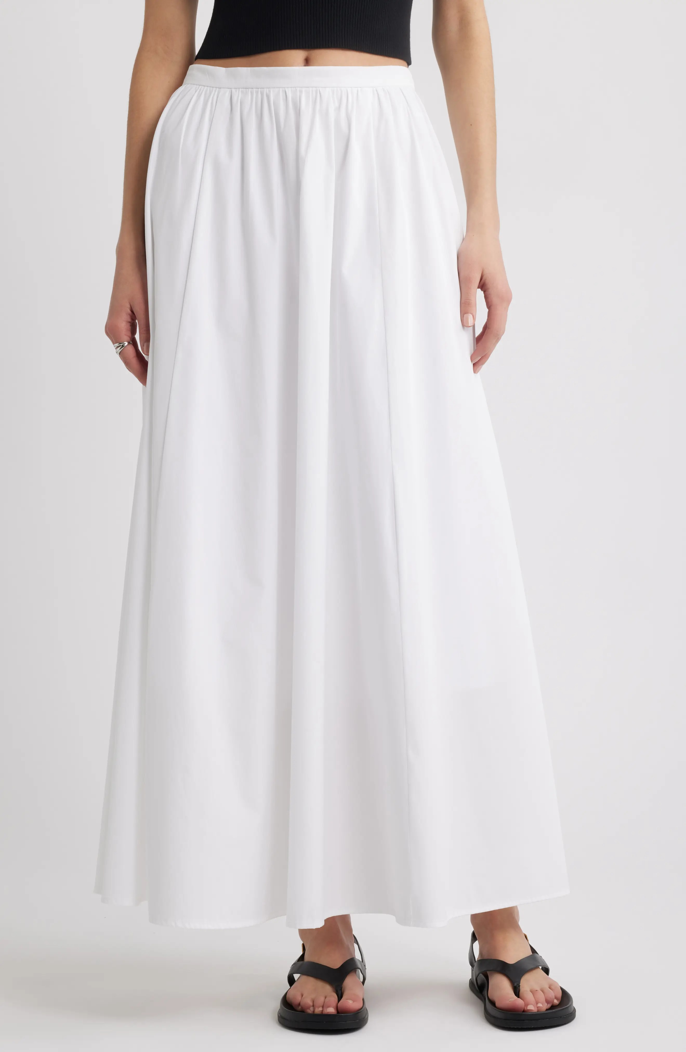 Cotton Poplin Maxi Skirt