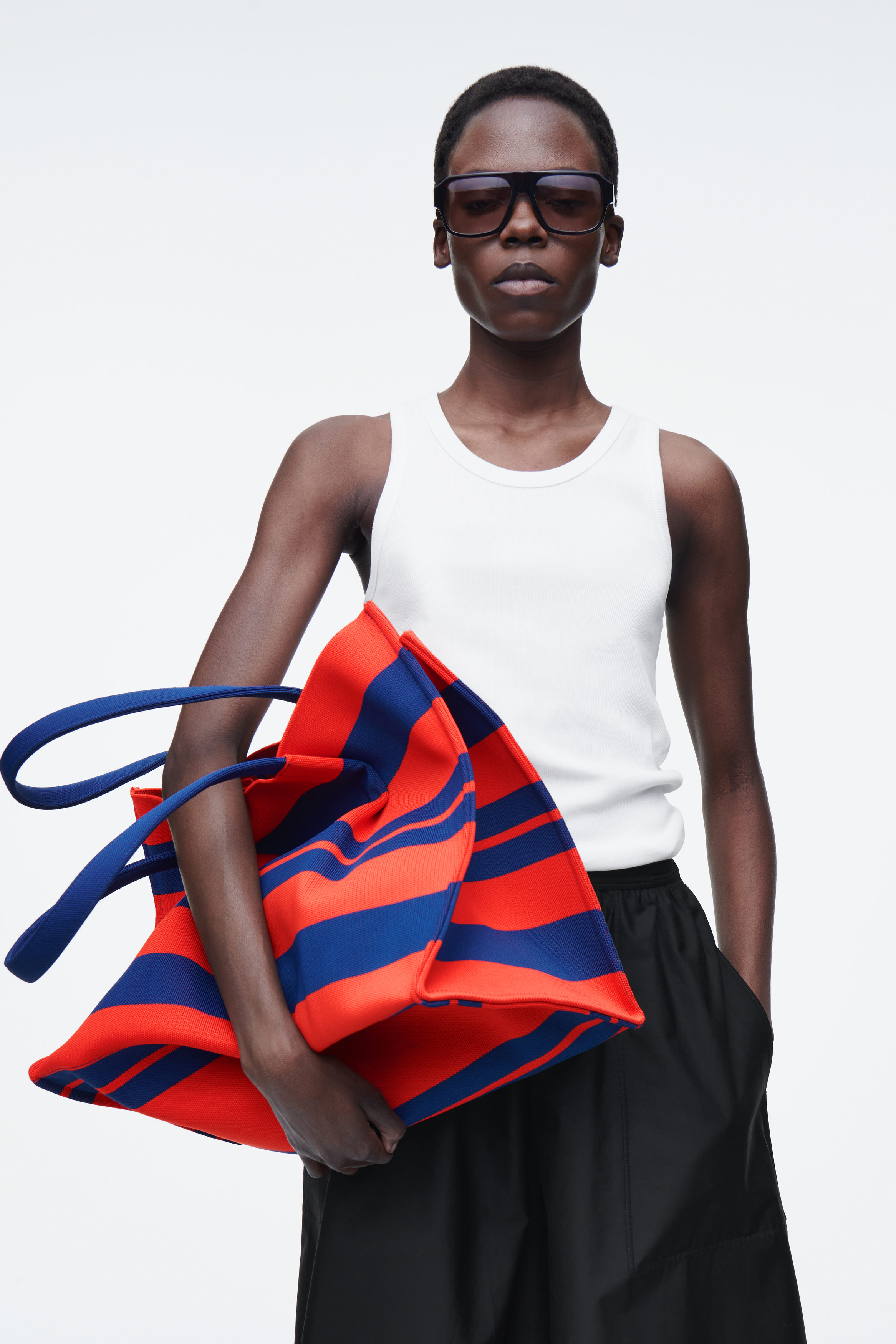 Striped Market Tote Bag