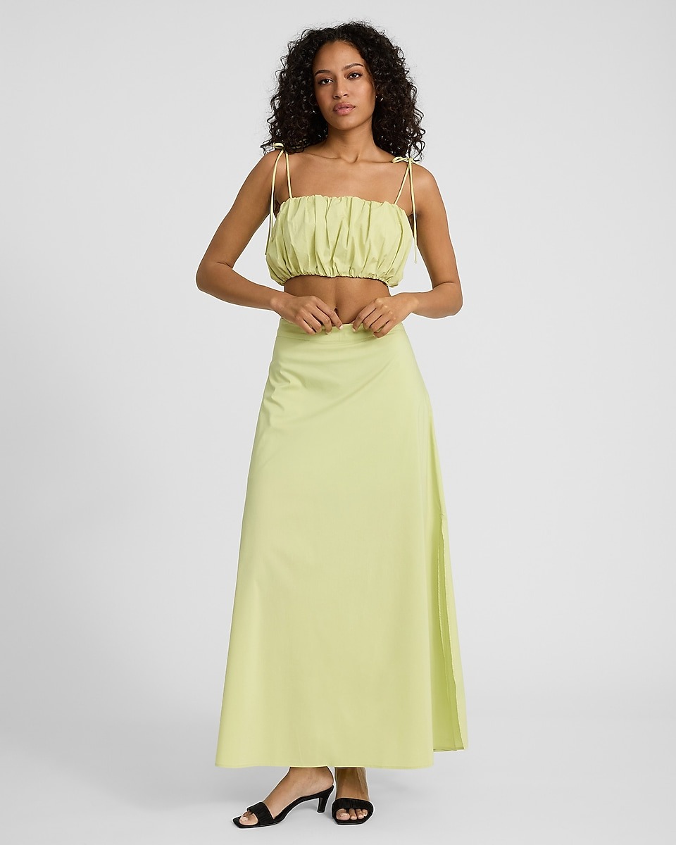 Express, Tie Strap Cropped Bubble Cami