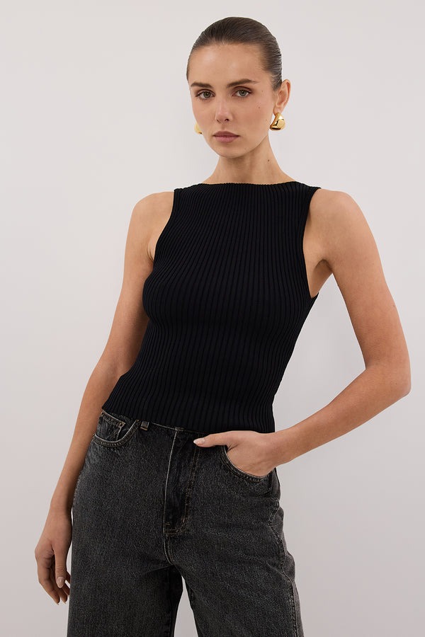 Dissh, Sierra Black Knit Top