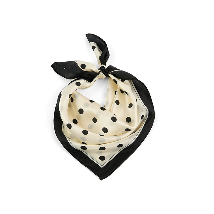 Viens Avec Moi, Polka Dot Mini Silk Square Scarf