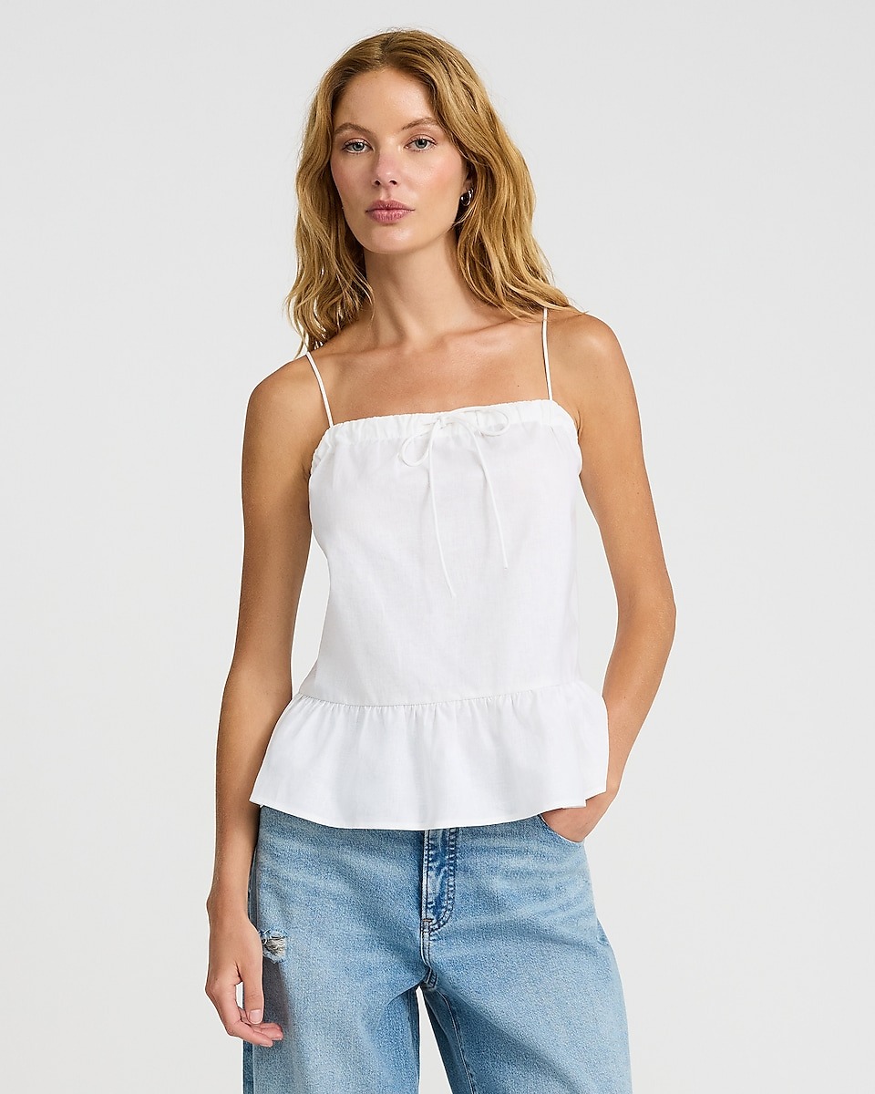 Express, Linen-Blend Flowy Peplum Tank