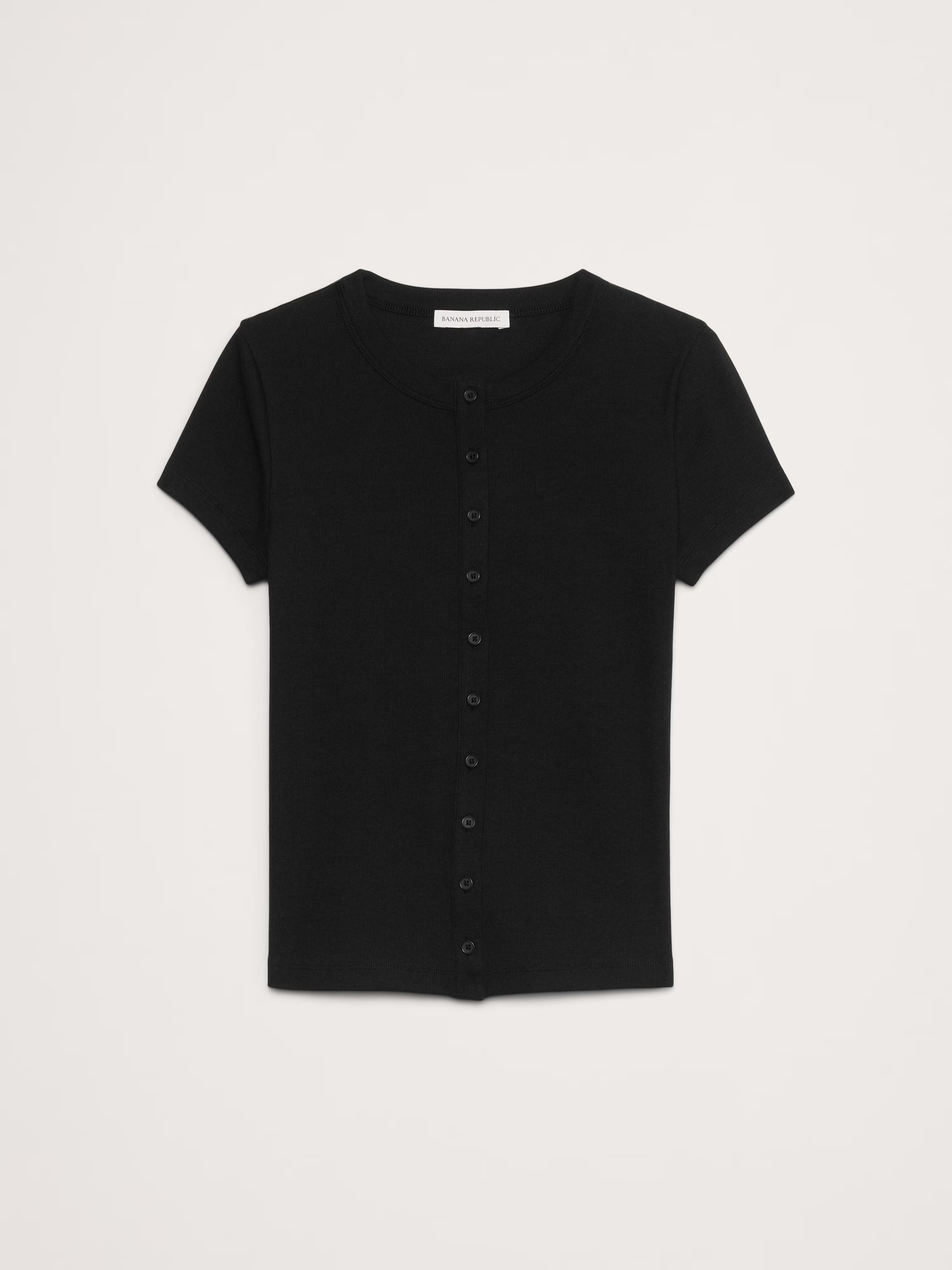 Banana Republic, Ribbed Short-Sleeve Button-Down Top