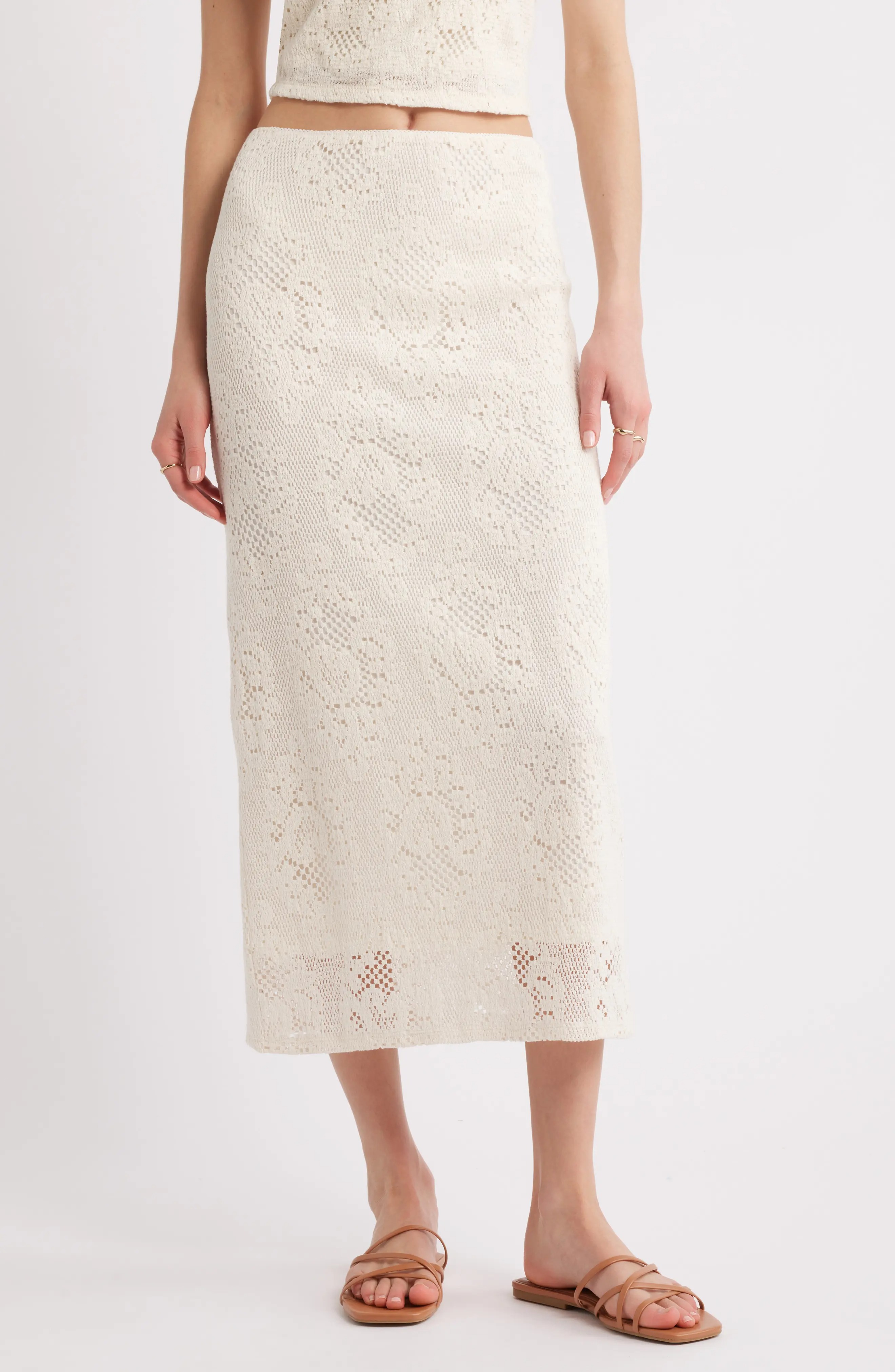 Open Edit, Lace Midi Skirt