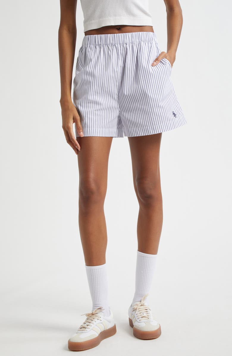 Src Embroidered Stripe Poplin Shorts