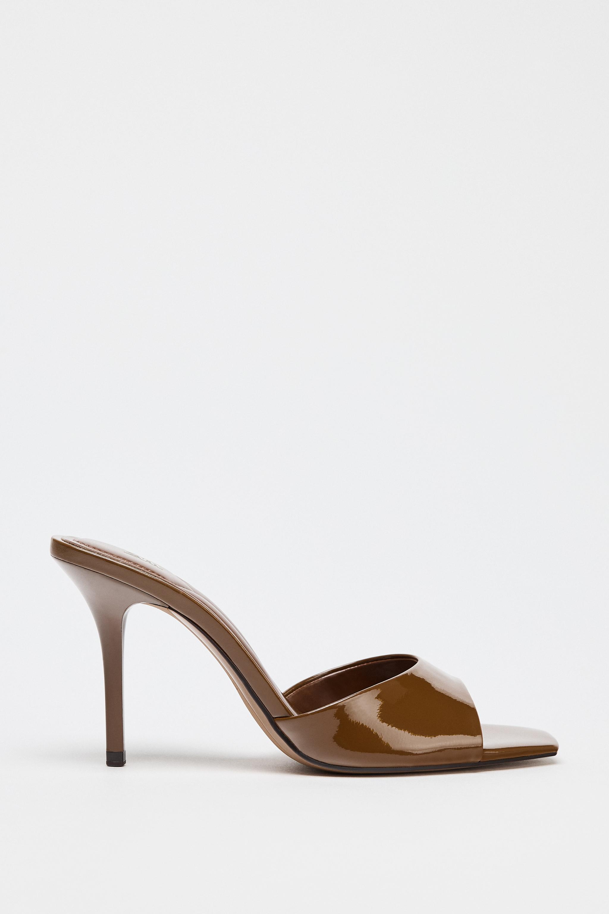 ZARA Patent Finish Mules