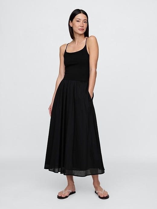 Gap, Compact Jersey Mixed Media Maxi Dress