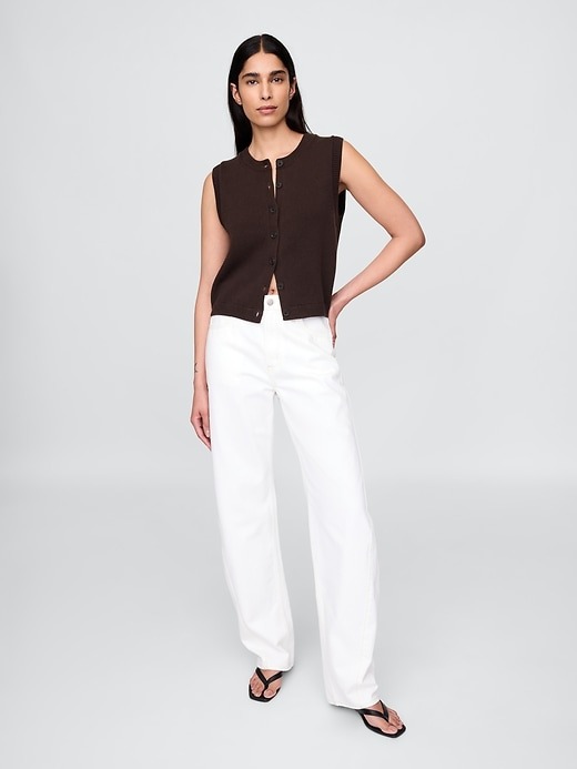 Gap, Cropped Cardigan Sweater Vest