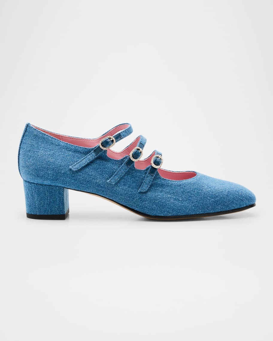 Kina Denim Mary Jane Ballerina Pumps