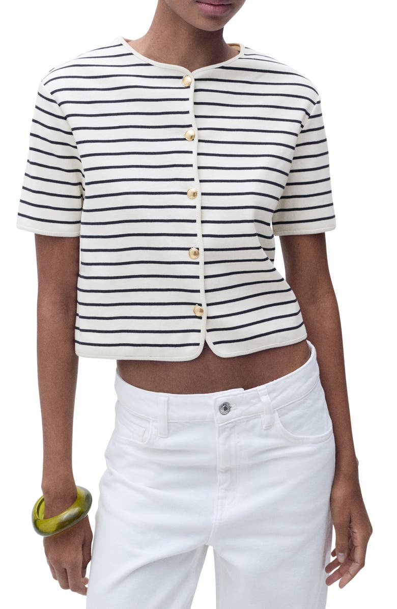 Striped Crop Cardigan