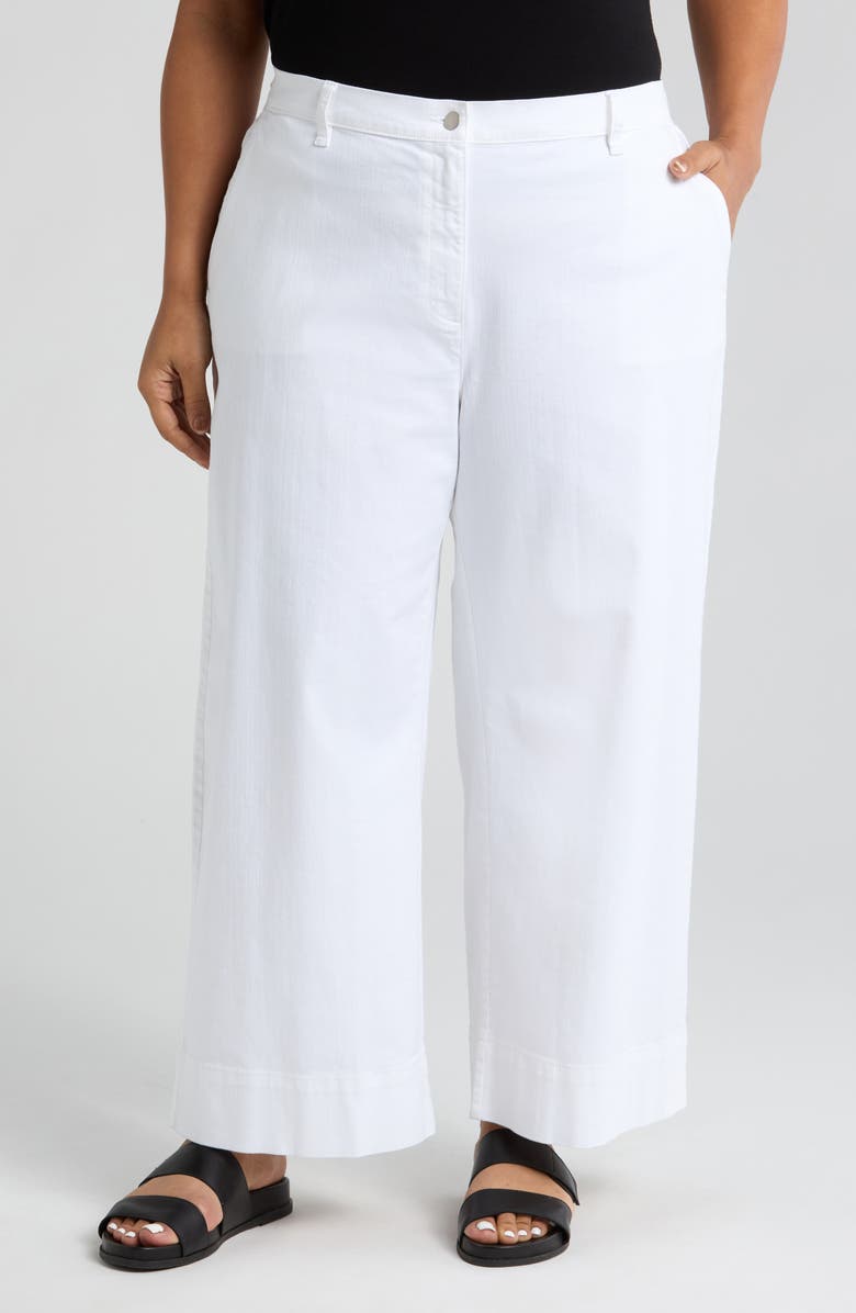 High Waist Wide Leg Ankle Jeans
