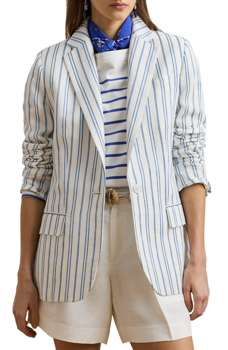Stripe Linen Blend Blazer
