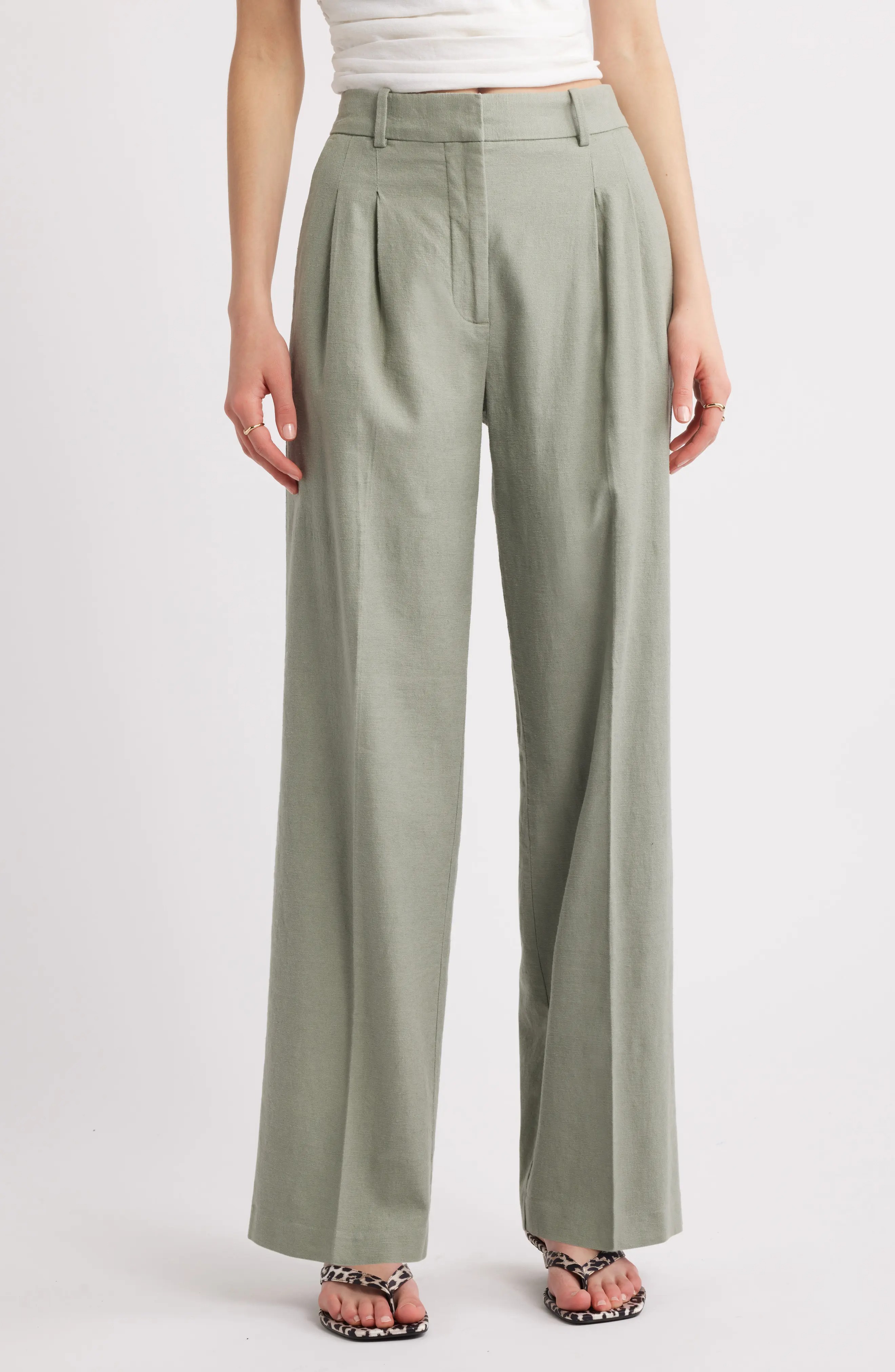 Open Edit, Everyday Linen Blend Pants