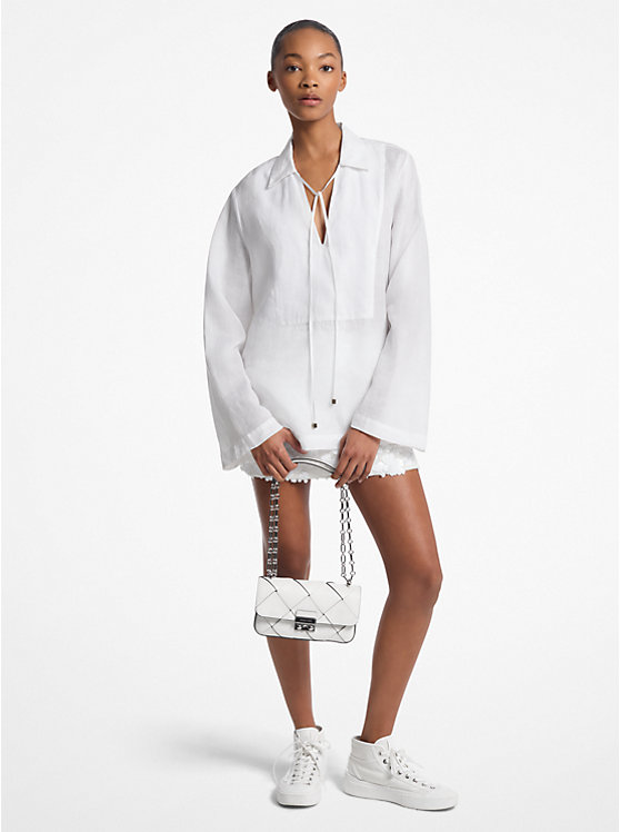 Ramie Collared Tunic Top